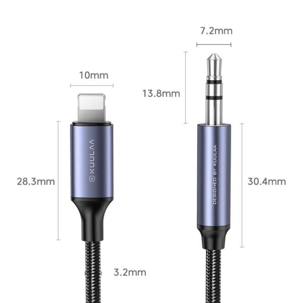 SY-A06 Audio-Transfer Series AUX Audio Cable (Lightning to 3.5mm) 1.2m-Black
