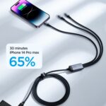 Câble de charge A21 – USB+Type-C vers iP+Type-C+Micro USB