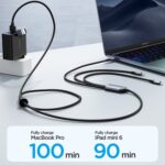 Câble de charge A21 – USB+Type-C vers iP+Type-C+Micro USB